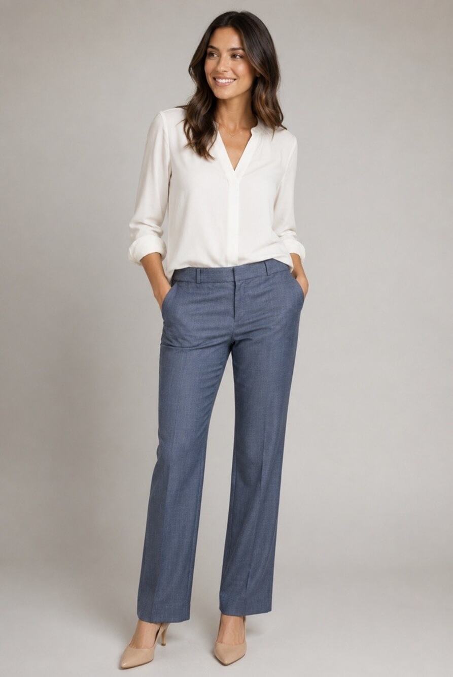 Banana Republic Logan Women's Blue Dress Pants Size 6 Pockets Career Stretch